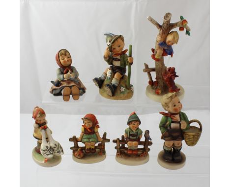 Seven W Goebel figures to include 'Goose Girl', 'Culprits' etc (7).