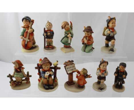 Ten W Goebel figures to include 'Chimney Sweep', 'Schoolboy', 'Heavenly Angel' etc (10).