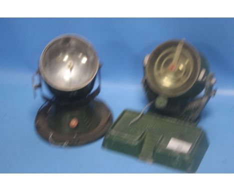 TWO VINTAGE ASTRA TOY SEARCH LIGHTS