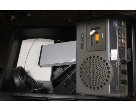 A VINTAGE TANDBERG RADIO, COMPUTER SPEAKERS ETC.