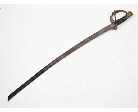 French officer's sword with curved blade, 73cm long blade (reduced), lacking scabbard