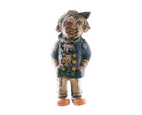 German post-war tinplate clockwork sailor by Gama, 18cm high 
