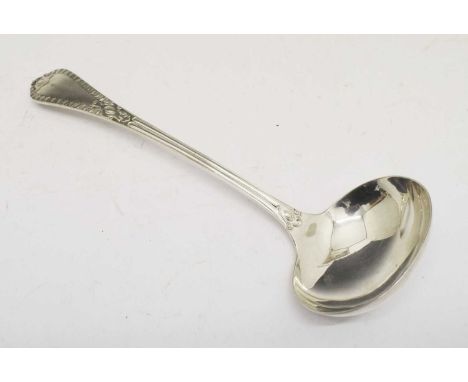 Late Victorian Walker &amp; Hall silver ladle, Sheffield 1898, 273g approx