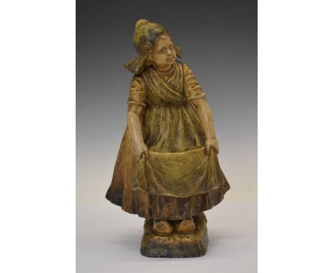 Goldscheider figure of a Dutch girl, 37cm high 