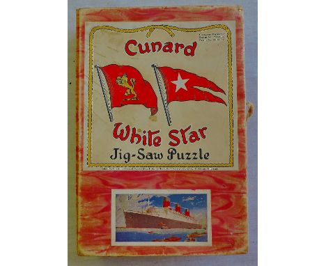 Chad Valley  Jigsaw Puzzle - White Star Cunard Line' R.M.S "Queen Mary" original box.