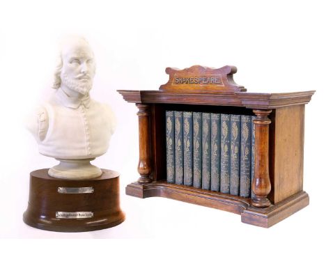A Wedgwood Parian Bust of William Shakespeare, 1864, modelled after the original by F. M Miller, "The Shakespeare Memorial Bu