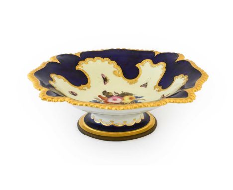 A Flight, Barr &amp; Barr Worcester Porcelain Comport, circa 1830, of shaped circular form, painted with a spray of flowers a