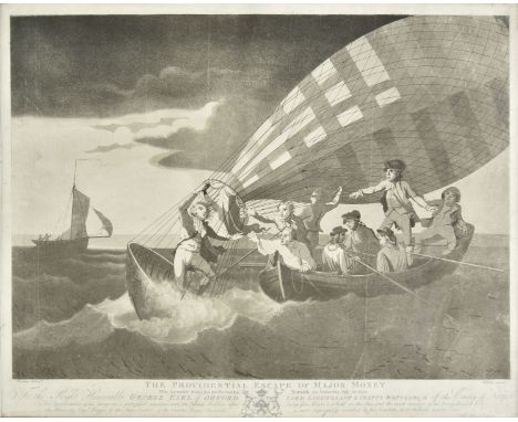 * Ballooning. Walker (William, 1725-1793), The Providential Escape of Major Money who Ascended from Quatrello Garden Norwich 