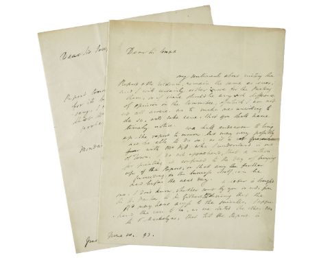 * Windham (William, 1750-1810). Two autograph letters signed to Sir Joseph Banks (1743-1820), 9-10 June 1793, both single bif