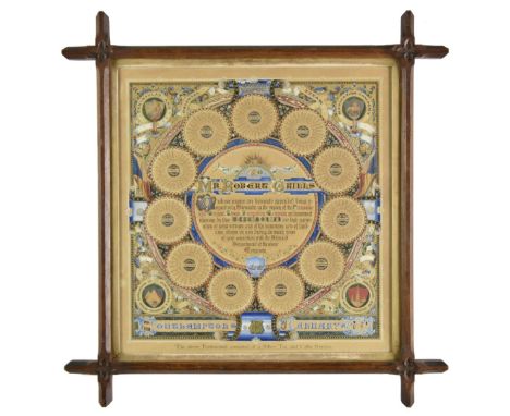 * Illuminated Testimonial. Peninsula &amp; Oriental Steam Navigation Company Stewards' Department testimonial to Robert Grill