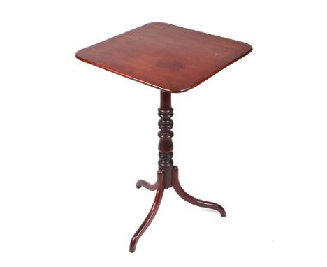 A 19th century mahogany occasional table on turned column and tripod base, 45cms wide.