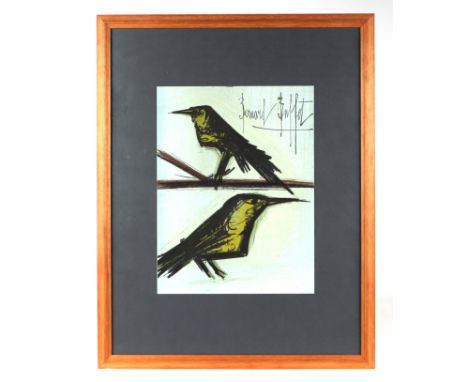 Bernard Buffet (1928-1999) - On the Wing - coloured lithograph with Certificate of Authenticity to verso, framed & glazed, 25