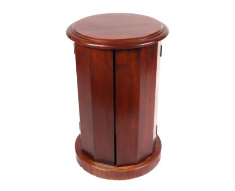 A Victorian mahogany cylinder pedestal commode, 48cms wide.