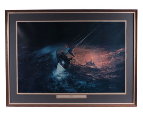 After Lawrence Bagley - A Fastnet Rescue - artist proof print, signed in pencil to the margin, 76 by 50cms, framed & glazed.