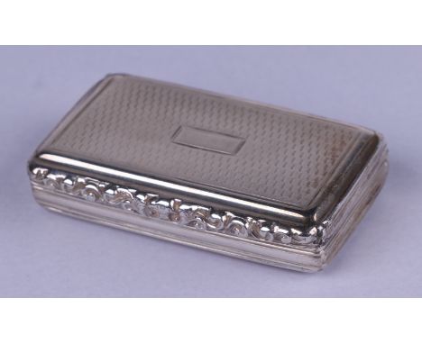 A George III silver snuff box with engine turned decoration, the lid with vacant cartouche, Edward Smith, Birmingham 1832, 73