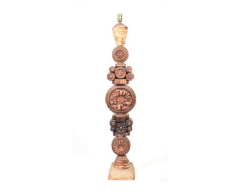 A Bernard Rooke Studio pottery Totem floor lamp, 105cms high.Condition ReportLooks to be in very good condition with no visib