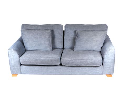 A Modernist design modern upholstered two-seater sofa, approx 196cms wide.