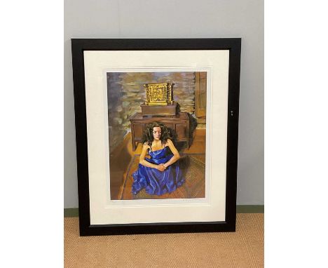 † ROBERT OSCAR LENKIEWICZ (1941-2002); a signed limited edition coloured print, 'Anna Seated', 473/475, 52 x 39cm, framed and