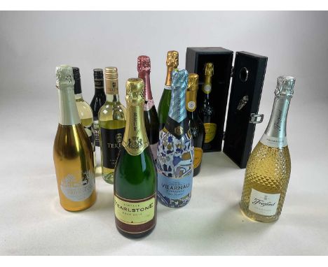 SPARKLING WINE; eight bottles of sparkling wine including Prosecco and Cava, with two bottles of white wine etc (11)