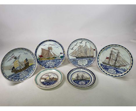 POOLE; six plates with sailing ship themes (6).Condition Report: All six plates appear to be in sound condition with no appar