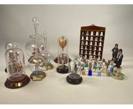 A quantity of collectibles including art glass models of ships including The Golden Lion, The Golden Hind, The Mayflower and 