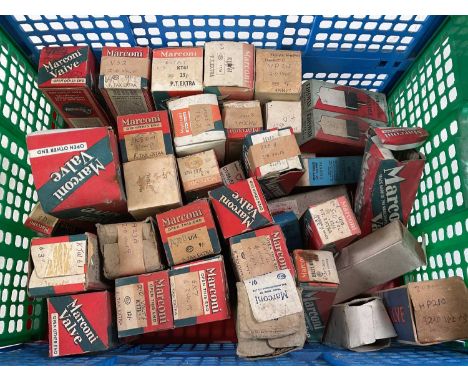 A quantity of vintage Marconi boxed radio valves.