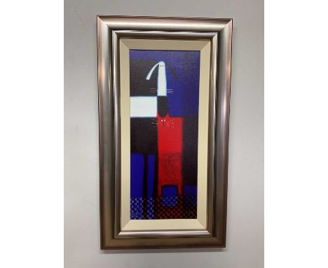 † GOVINDER NAZRAN; a signed limited edition print, 'Narcissus', numbered 54/195, 75 x 31cm, framed, presented with certificat