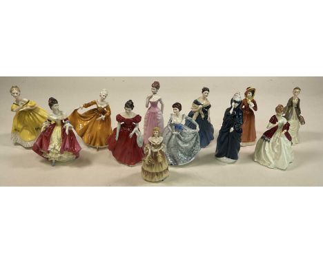 ROYAL DOULTON; seven figures comprising 'Adrienne' HN2304, 'Julia' HN2705, 'Kirsty' HN2381, 'The Last Waltz' HN2315, 'Masque'