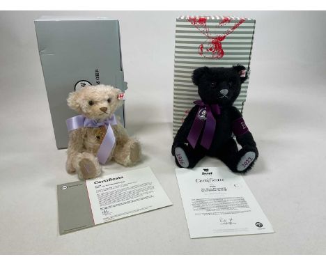 STEIFF; two boxed commemorative Teddy bear, The Queen Elizabeth II Memorial black bear 664519, height 30cm, with certificate 