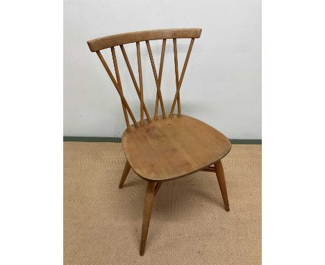 ERCOL; a candle stick dining chair, height 79cm.Condition Report: There is no damage and the joints are fine.