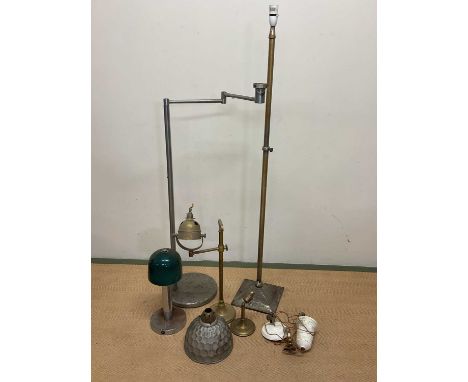 A quantity of various mid 20th century lighting including floor lamps, table lamps etc, all for restoration.