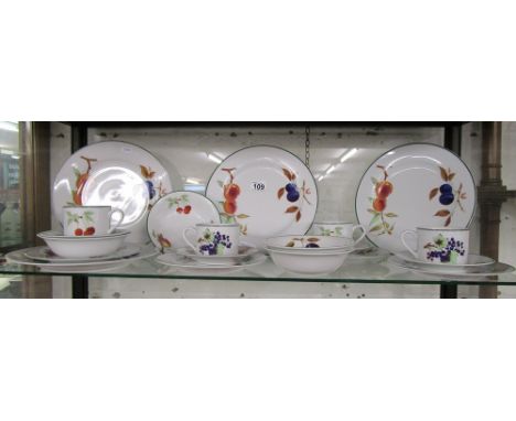 Shelf of Royal Worcester Evesham pattern