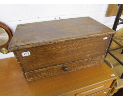 Pine toolbox with drawer