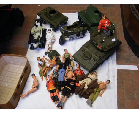 Selection of vintage collectable Action Man figures, together with Action Man vehicles 