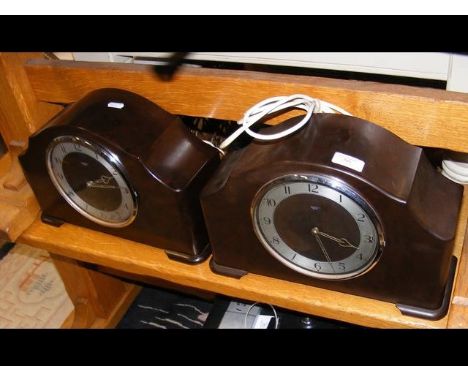 A vintage Bakelite mantle clock by Smiths and one other