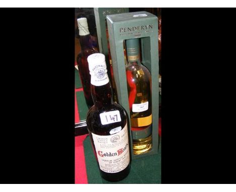 A bottle of Penderyn Welsh Whisky, together with a Golden Heather Liqueur Scotch Whisky 