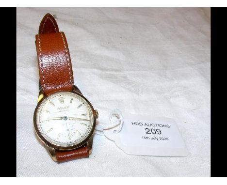 A vintage Rolex Precision gent's wrist watch in 9ct gold case with separate second hand CONDITION REPORTdoes not wind 3.2cm d