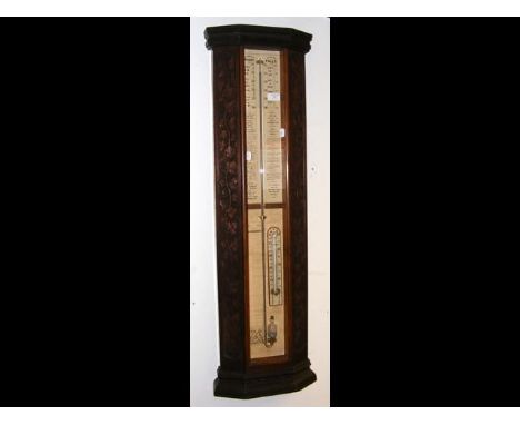An oak cased Admiral Fitzroy barometer - height 103cm