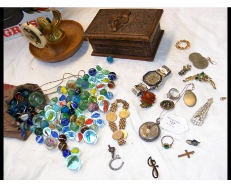 A silver cased pocket watch, together with other collectables 
