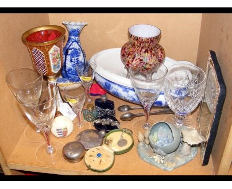 Various collectable ceramic and glassware starring a bohemian goblet CONDITION REPORTRegarding the bohemian goblet:By our jud