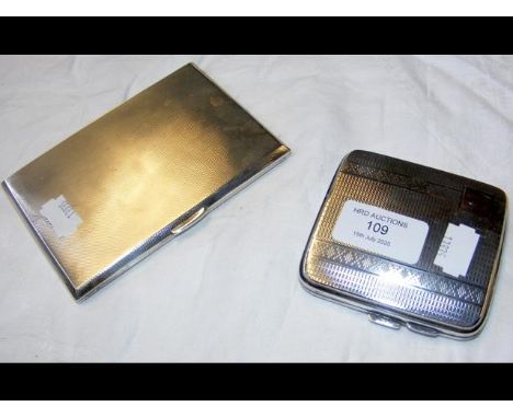 A silver cigarette case, together with one other 
