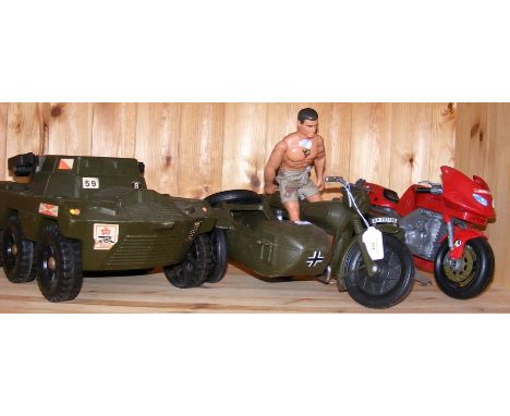 A number of vintage action man vehicles 