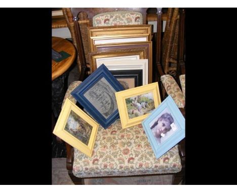 A selection of etchings, coloured prints and other pictures