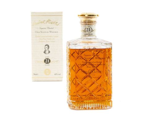 THE WHISKY CLUB HOUSE: ROBERT BURNS 21YO SUPERIOR BLENDED OLD SCOTCH WHISKY, Isle of Arran Distillers, original box, 70cl, 43