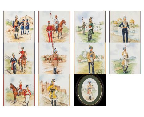 ‡ THE MILITARY CLUB HOUSE: C.A. COLLINS watercolours - studies of Indian army soldiers, signed and titled and including 16th 