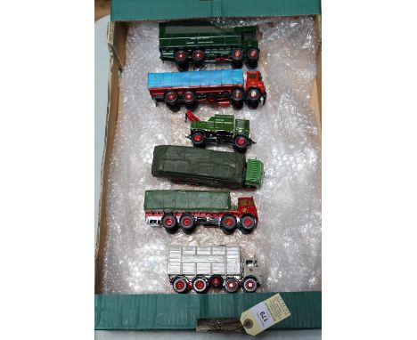 6 1:50 scale white metal commercial vehicles. AEC Mammoth Major high-capacity Luton van in BRS green livery. An Atkinson 4 ax