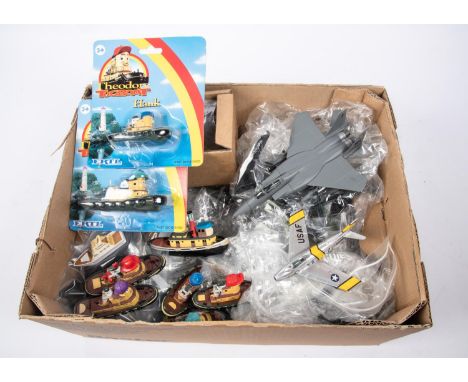 A quantity of small scale (1:115 / 1:120 / 1:280 etc) die-cast Aircraft. Including Messerschmitt Me-262, F4U Corsair, F-117 S