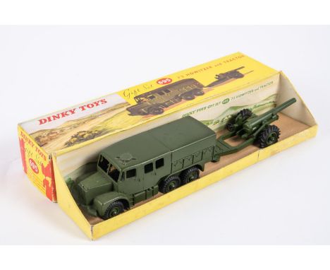 A Dinky Toys Gift Set 695. A 7.2 howitzer &amp; a medium artillery tractor, complete with tin tilt. In a late issue yellow pi