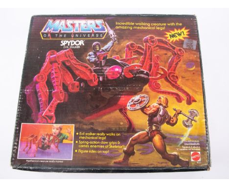 A Mattel Masters of the Universe Spydor Evil Stalker (dated 1984). Boxed with instructions and inner packing piece, minor wea