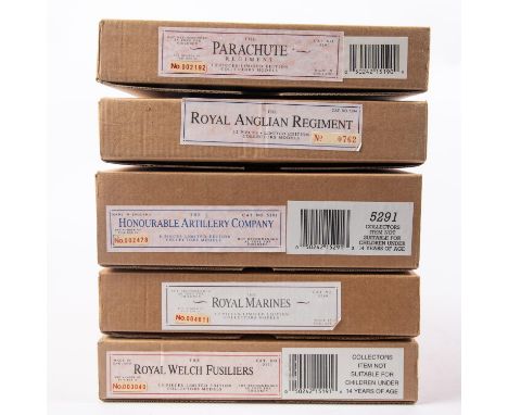 5x Britains model soldier numbered limited edition sets. The Parachute Regiment (5190). The Royal Welsh Fusiliers (5191). The